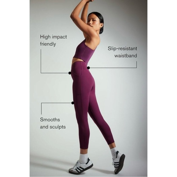 Girlfriend Collective Compressive High Rise Plum Leggings Size M - Picture 3 of 9